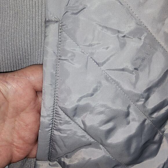 Ann Taylor Full Zip Gray Elastic Sides Quilted Vest Size Large - Picture 5 of 5
